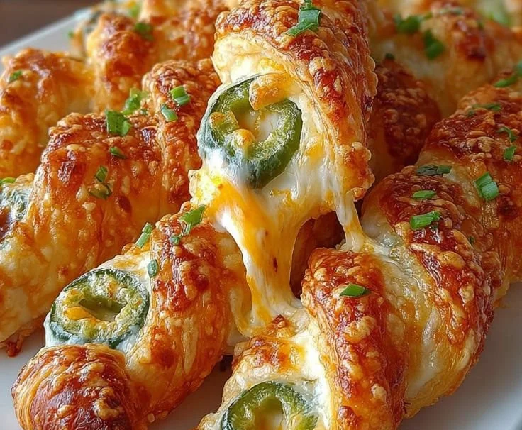 Delicious Jalapeño Popper Twists on a serving plate, perfect appetizer