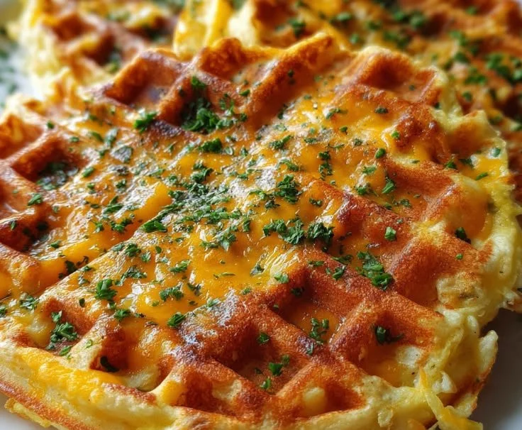 Delicious low-carb egg waffle served with toppings