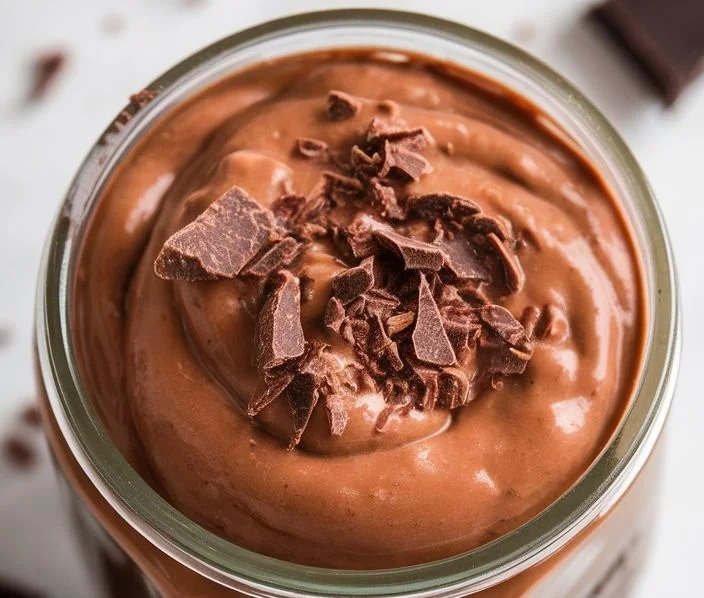 Protein-packed chocolate pudding dessert in a bowl