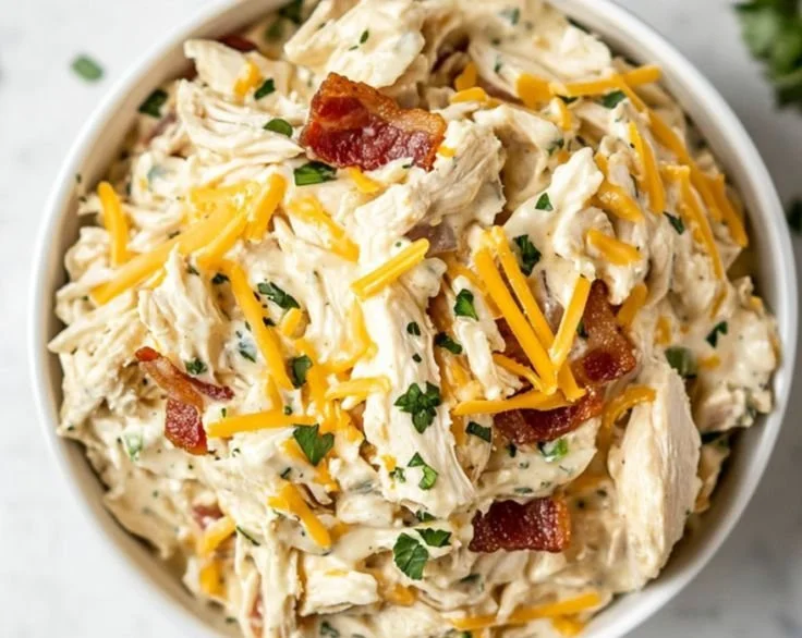 Protein-rich carnivore chicken salad with fresh ingredients for a healthy meal.