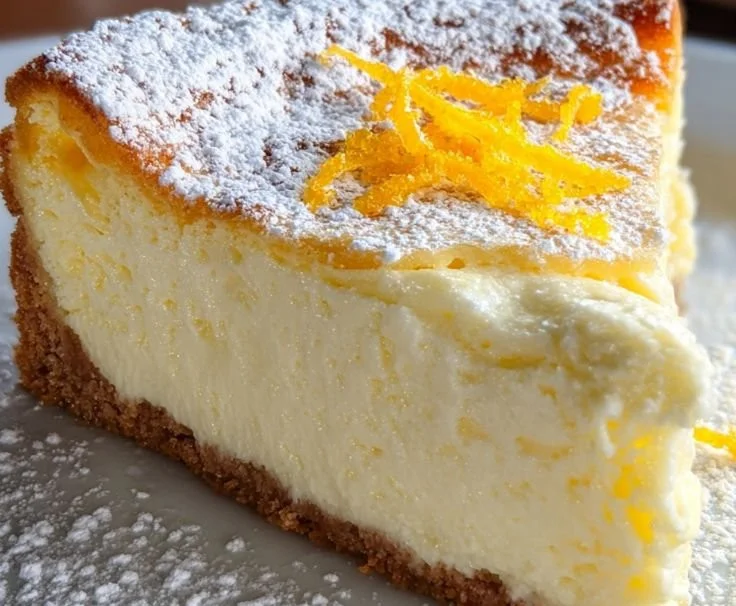 Sicilian Ricotta Cheesecake with a smooth, creamy texture and a graham cracker crust.