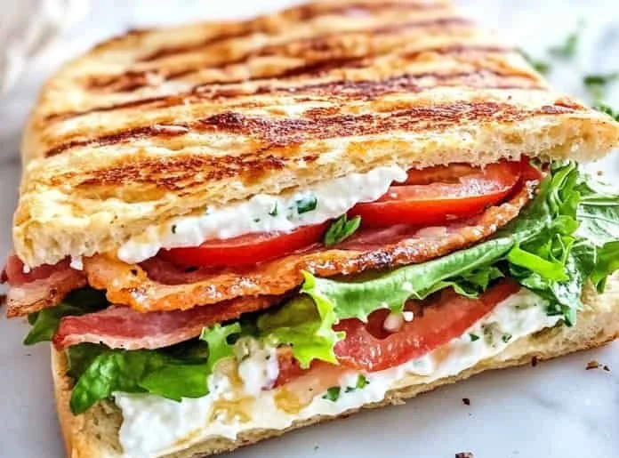 Cottage cheese wraps filled with fresh vegetables and herbs