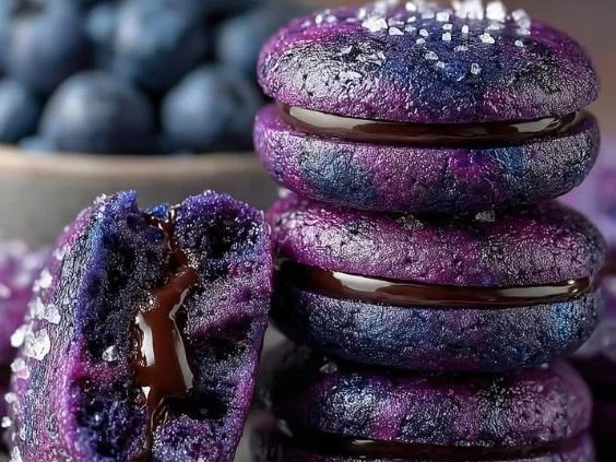 Delicious homemade blueberry cookies fresh from the oven
