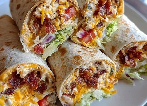 Cheesy bacon ranch wraps ready to eat