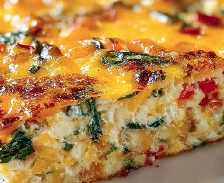Delicious Cottage Cheese Egg Bake served on a plate with fresh herbs