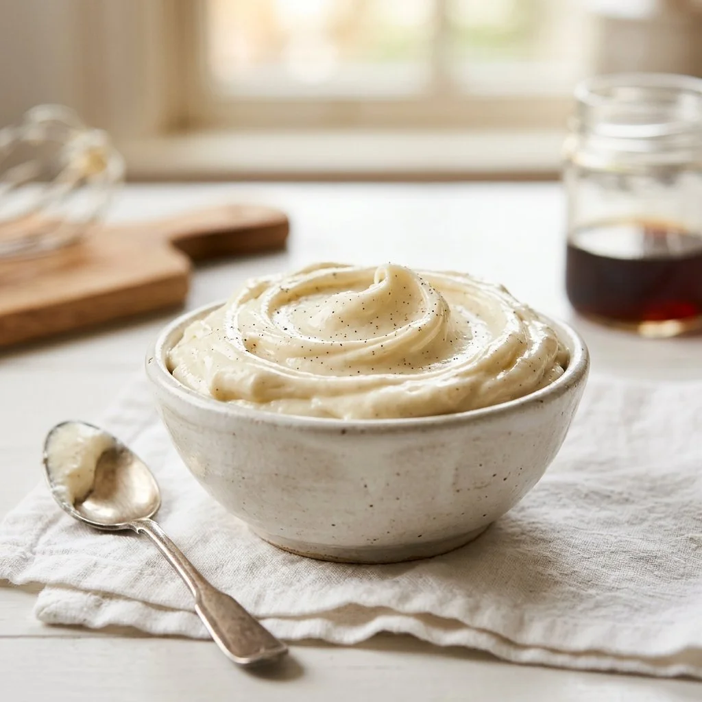Delicious cream cheese frosting on a chocolate cupcake