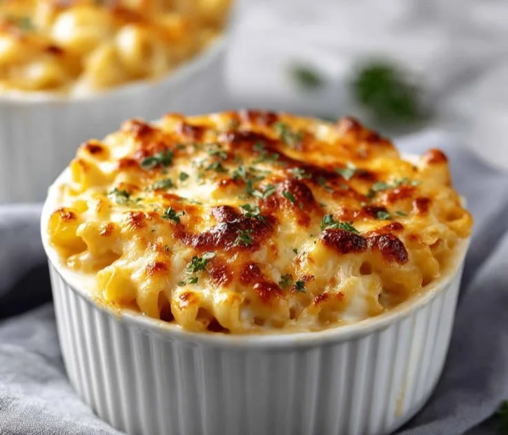Creamy mac and cheese made with high-protein cottage cheese