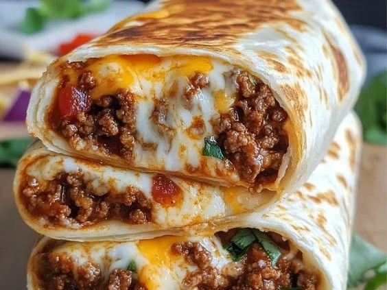 Delicious Crispy Chicken Chimichangas garnished with salsa and toppings