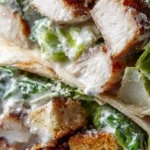 Crispy Creamy Chicken Caesar Wraps made with fresh ingredients and creamy dressing.