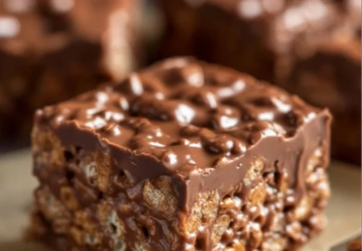 Homemade easy chocolate crunch bars with chocolate coating and crispy texture