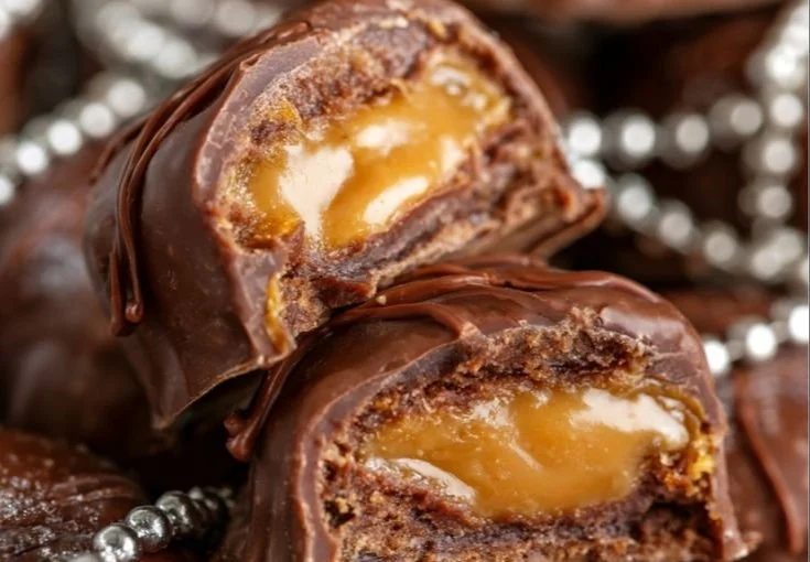 Delicious homemade Espresso Caramel Truffles topped with cocoa powder