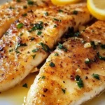 Garlic Butter Tilapia served with fresh herbs and lemon
