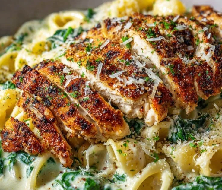 Delicious Garlic Parmesan Pasta Bowls topped with fresh herbs and grated cheese.