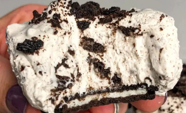 Healthy No-Bake Oreo Cheesecake Bites displayed on a white platter