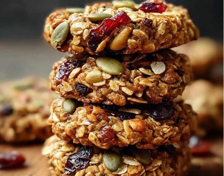 Healthy nut and seed energy cookies for a nutritious snack