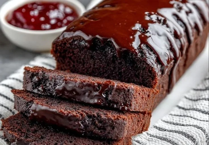Delicious hot fudge brownie bread fresh out of the oven