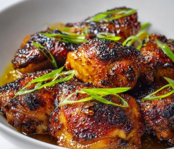 Delicious miso chicken thighs marinated and grilled to perfection.