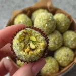 Delicious Pistachio Brigadeiros arranged on a plate