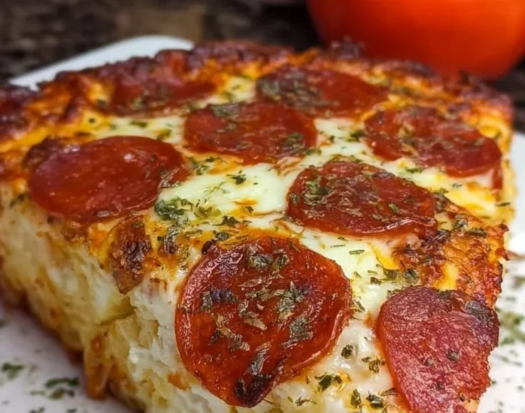 Delicious Pizza-Style Cottage Cheese Bake served on a plate