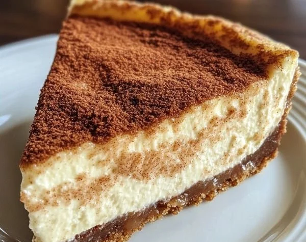 Delicious snickerdoodle cheesecake topped with cinnamon and sugar crust