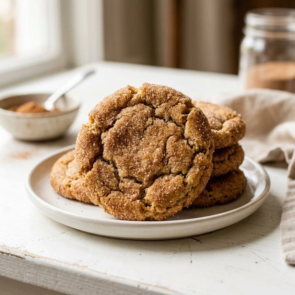 Delicious homemade snickerdoodle cookies on a cooling rack