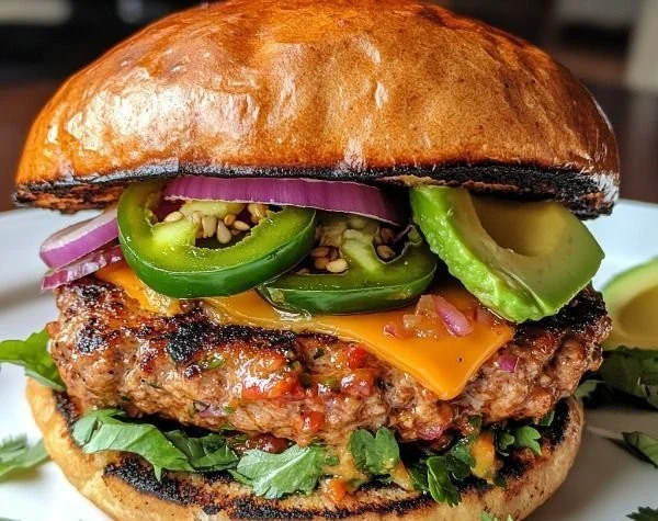 Delicious spicy southwest turkey burgers served with fresh toppings