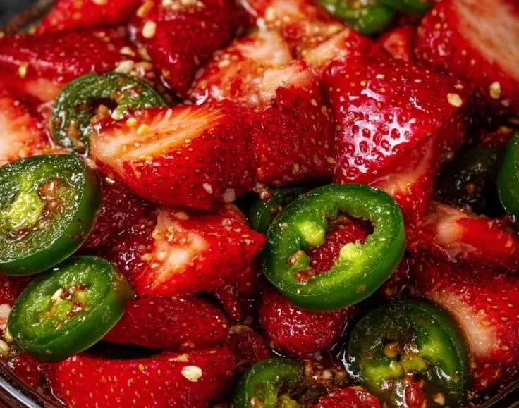 Strawberry Jalapeño Cowboy recipe featuring a blend of sweet strawberries and spicy jalapeños