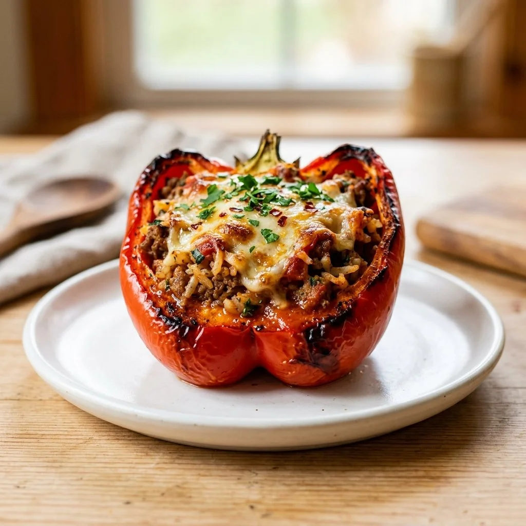 Easy stuffed peppers recipe with vibrant vegetables and savory filling